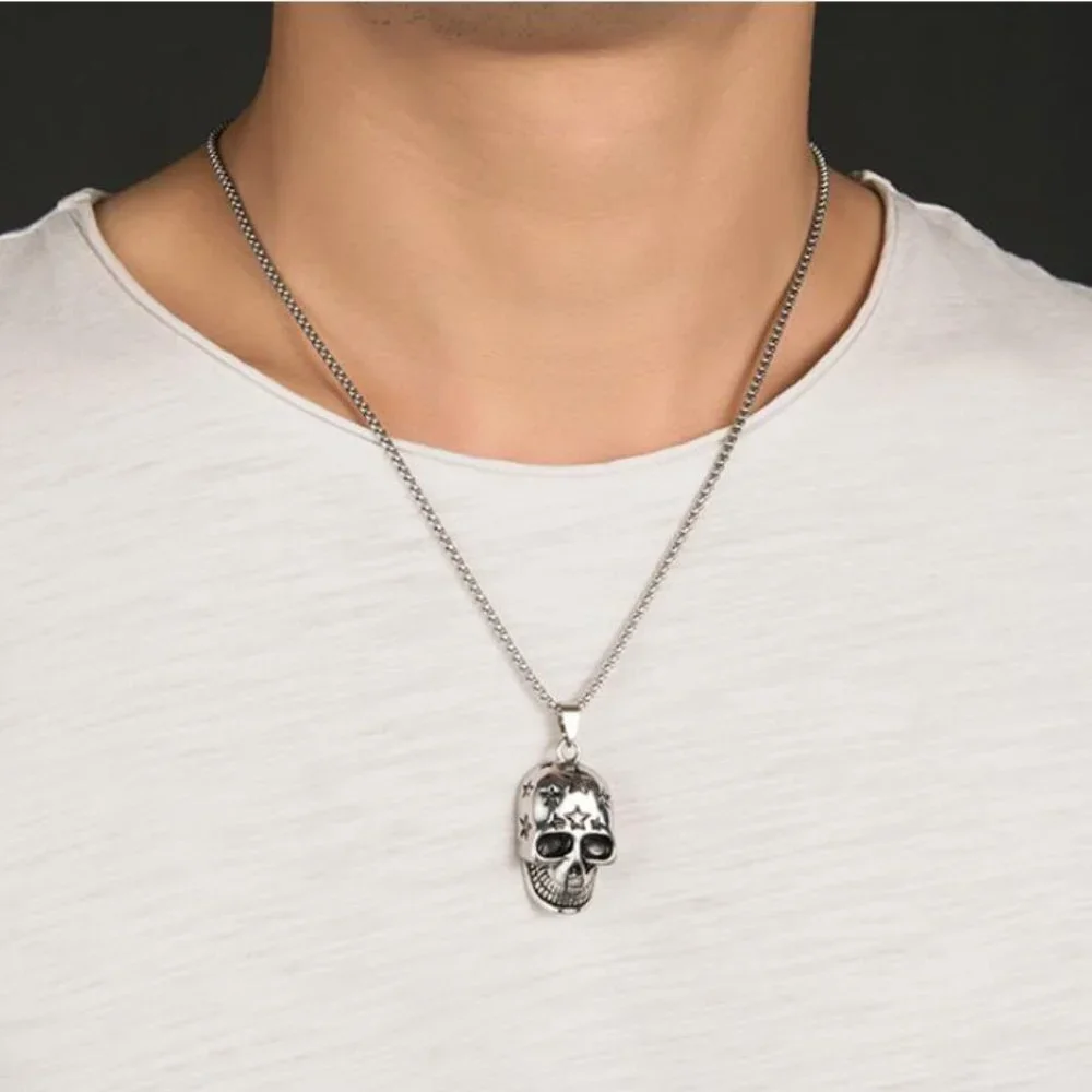 ❤️Ghost head Skull pendant Necklace for women/men, N90201P164